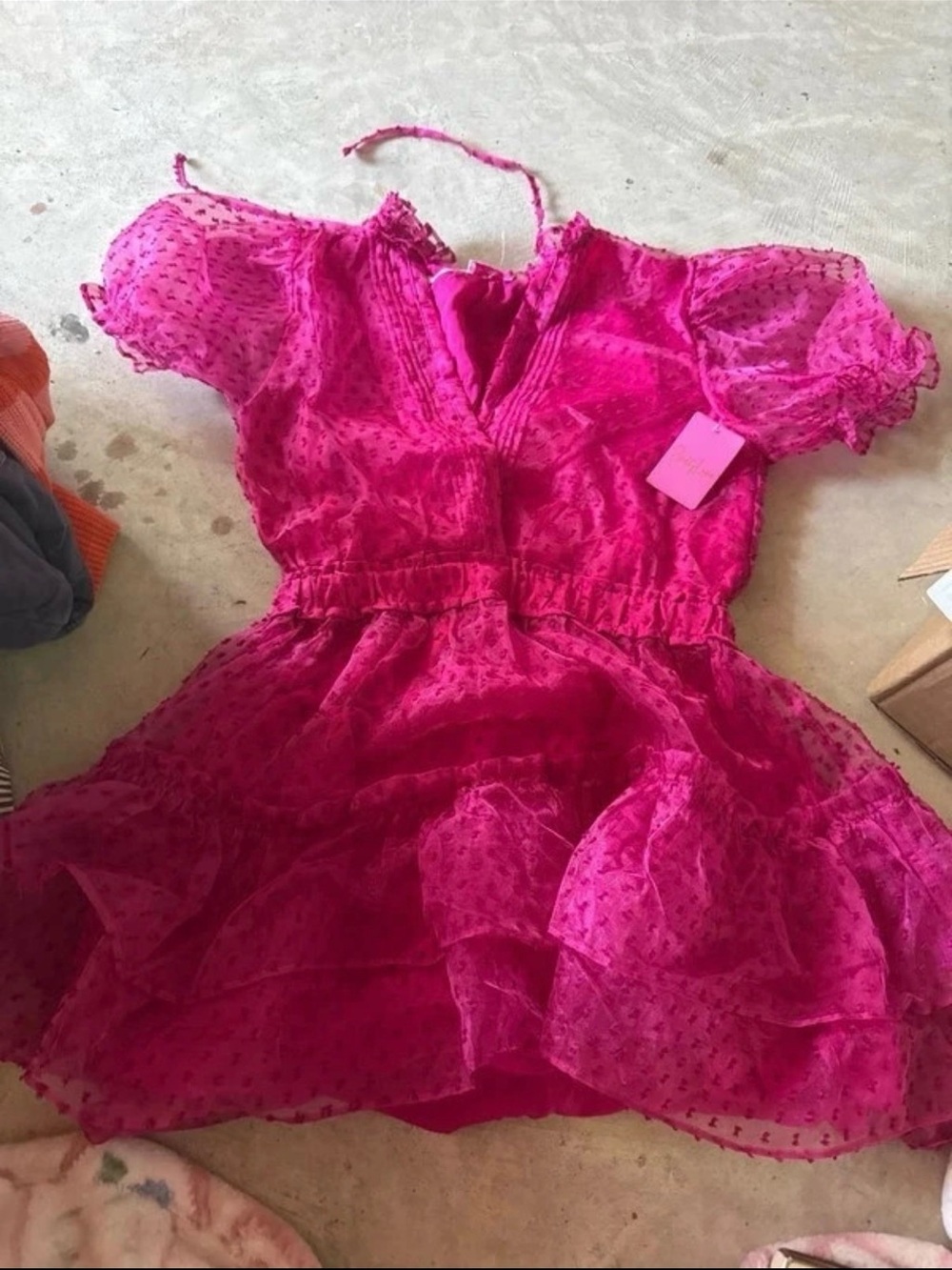 Bright Pink Ruffled Tiered Party Dress